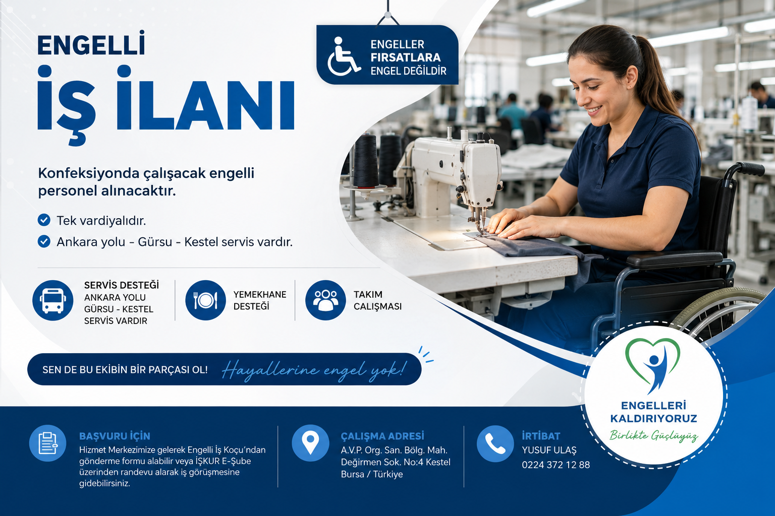 Aktül tekstil engelli alımı