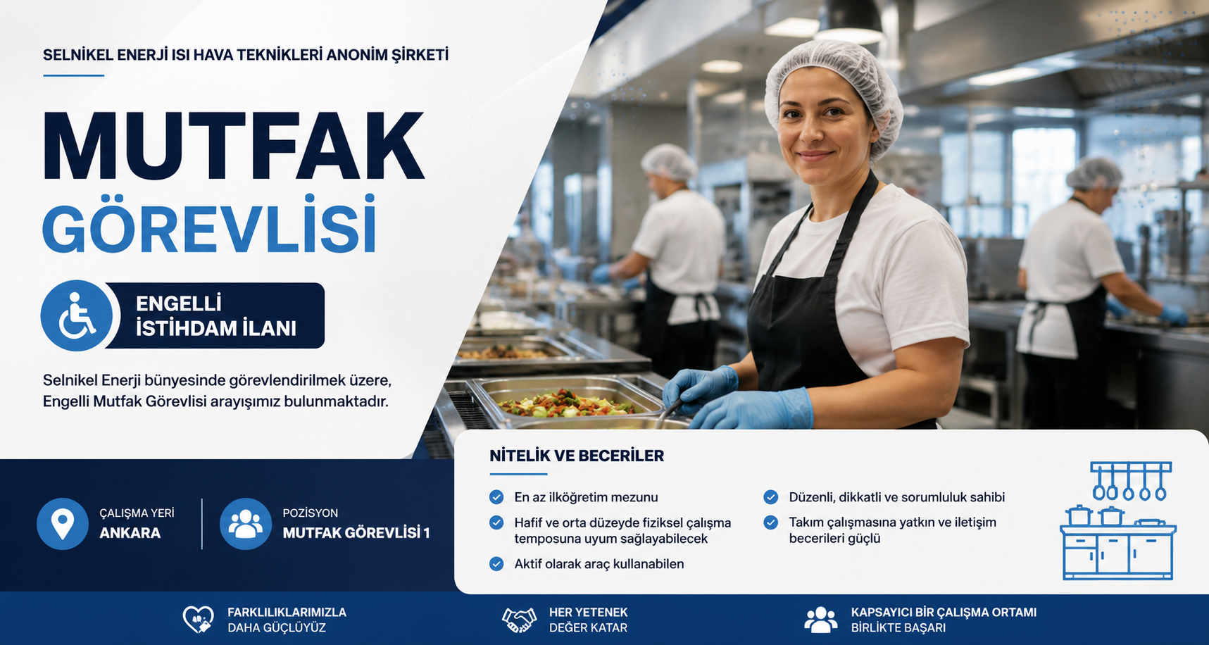 Engelli Mutfak Görevlisi Alımı (ANKARA)