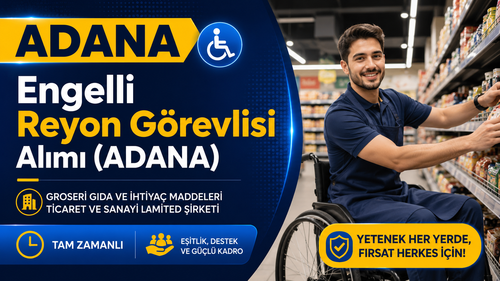 Engelli Reyon Görevlisi Alımı (ADANA)